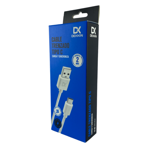 CABLE TRENZADO TIPO C USB 2.0 AMP DEKKIN