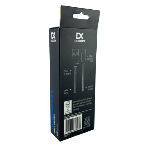 CABLE TRENZADO TIPO C USB 2.0 AMP DEKKIN - Imagen 3