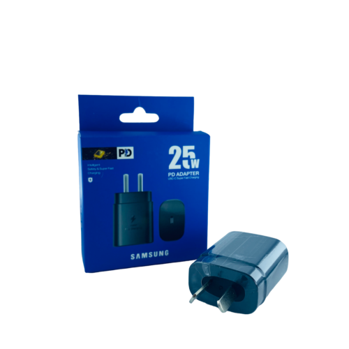 TRANSFORMADOR SAMSUNG SLOT TIPO C 25W CAJA AZUL