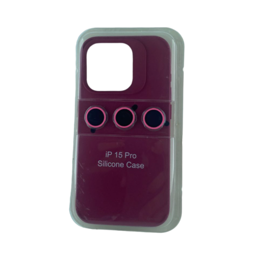PROTECTOR SILICONA C/GLASS DE CAMARA IPHONE 15 PRO