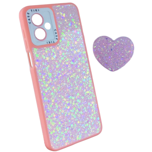 PROTECTOR DURO BRILLO CON POP SOCKET MOTO G14