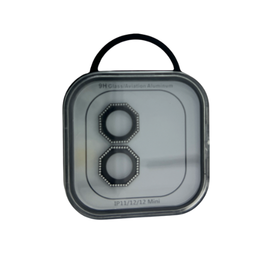 GLASS CAMARA TRASERA HEXAGONAL STRASS IPHONE 11/12/12 MINI