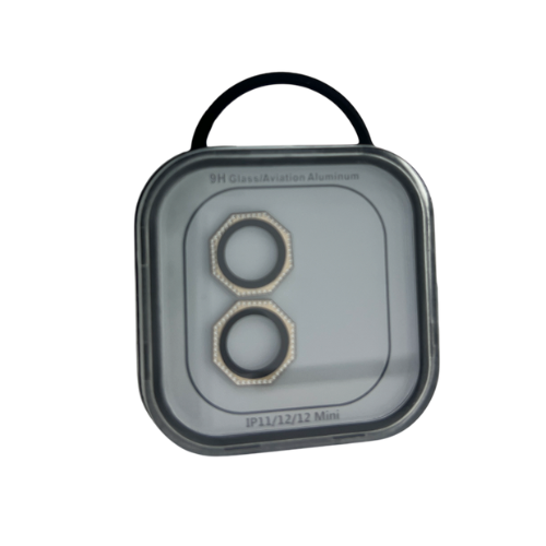 GLASS CAMARA TRASERA HEXAGONAL STRASS IPHONE 11/12/12 MINI - Imagen 2