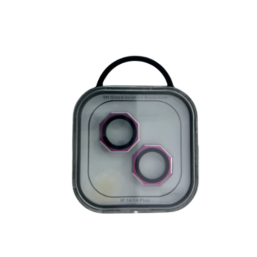 GLASS CAMARA TRASERA HEXAGONAL METALIZADO IPHONE 14/14 PLUS - Imagen 2