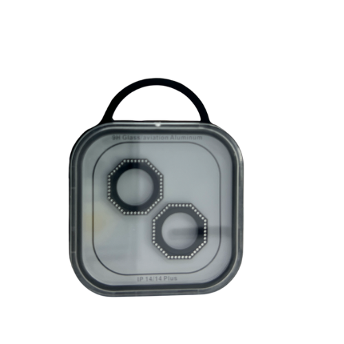 GLASS CAMARA TRASERA HEXAGONAL STRASS IPHONE 14/14 PLUS - Imagen 5