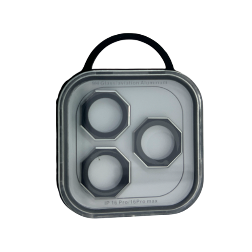 GLASS CAMARA TRASERA HEXAGONAL METALIZADO IPHONE 16 PRO/16 PRO MAX