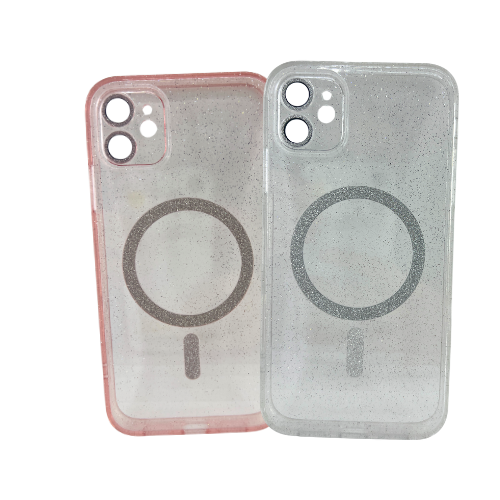 FUNDA MAGSAFE BRILLO C/GLASS DE CAMARA IPHONE 11