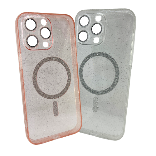 FUNDA MAGSAFE BRILLO C/GLASS DE CAMARA IPHONE 15 PRO MAX