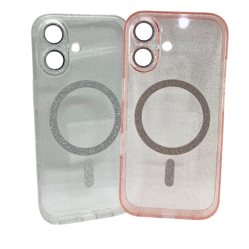 FUNDA MAGSAFE BRILLO C/GLASS DE CAMARA IPHONE 16