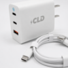 CARGADOR 2 PIEZAS TIPO C A TIPO C 65W USB + DOBLE SLOT TIPO C CLD - Imagen 2
