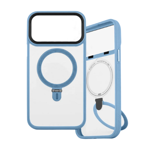 FUNDA ACRILICA IPHONE 18 PRO MAX C/SOPORTE ARO MAGSAFE IEY