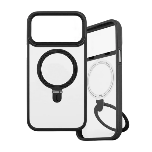 FUNDA ACRILICA IPHONE 18 PRO C/SOPORTE ARO MAGSAFE IEY
